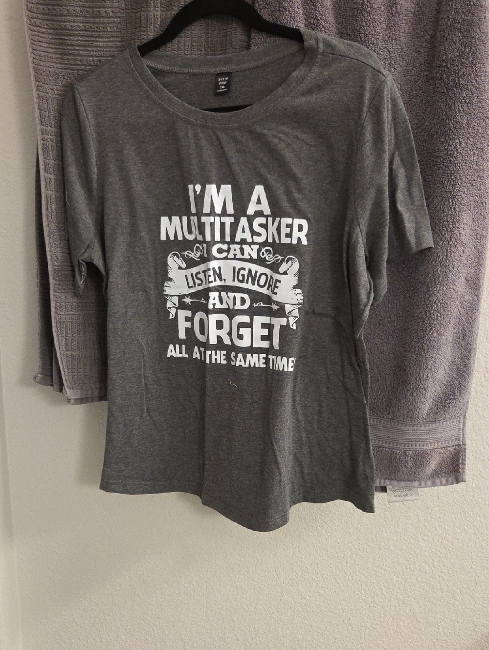 Womens Gray Graphic Tee - I'm a Multitasker